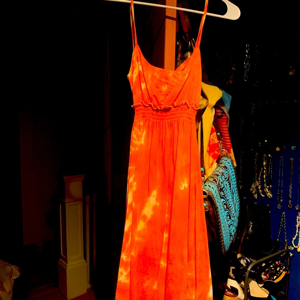 Orange tie dye dress